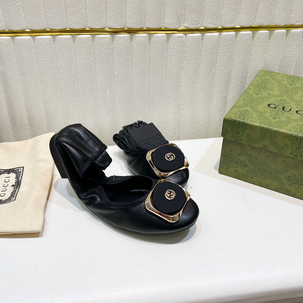 GG BALLET SUPER SLIM IN PELLE DI AGNELLO NERA