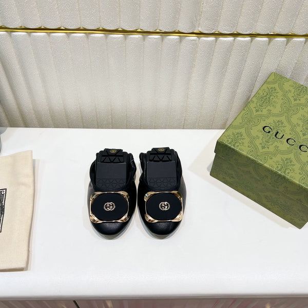 GG BALLET SUPER SLIM IN PELLE DI AGNELLO NERA