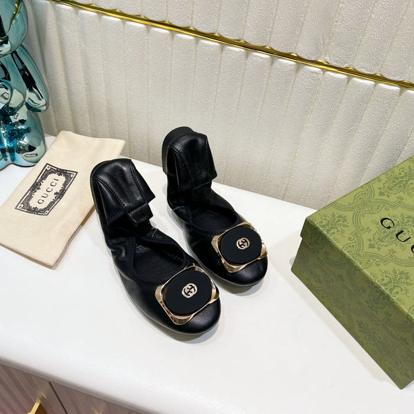 GG BALLET SUPER SLIM IN PELLE DI AGNELLO NERA