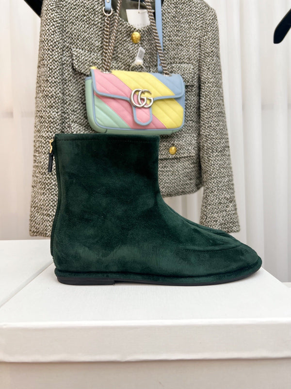 TR 26s Zipped Boot Flat Emerald Suede 146490