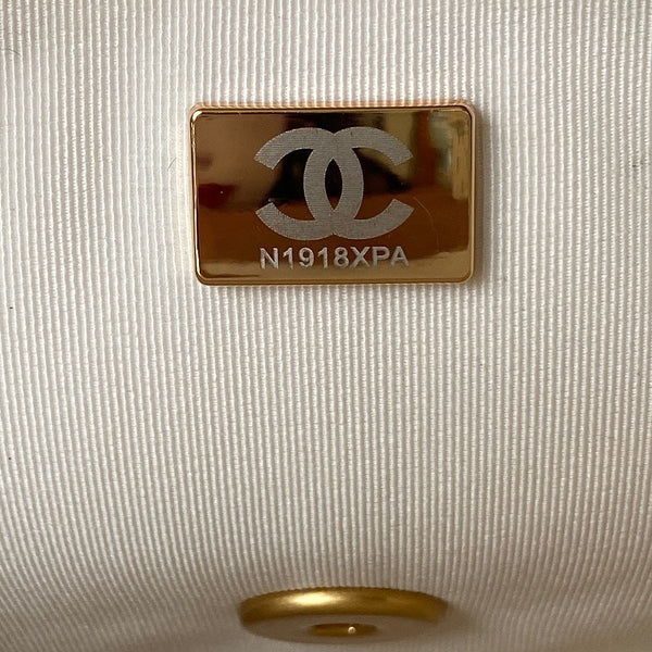 cc 23k 13,5cm pelle di vitello bianca hardware dorato 