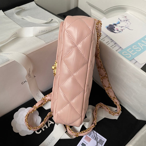 cc 23k 13,5cm pelle di vitello rosa rose hardware dorato 