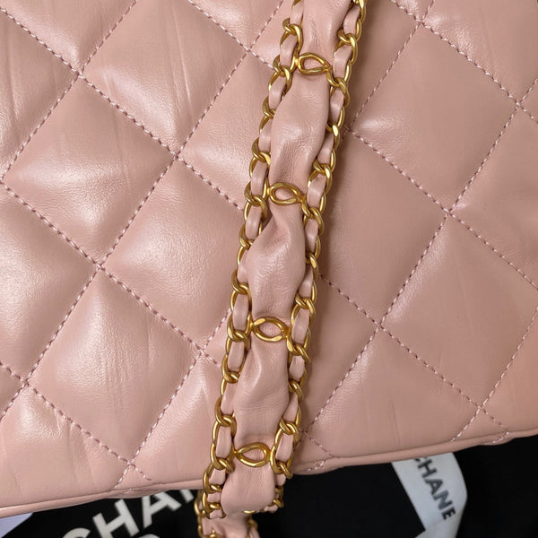 cc 23k 13,5cm pelle di vitello rosa rose hardware dorato 
