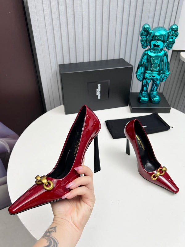YSL Hermione Pump 11cm Red Patent Leather 680402