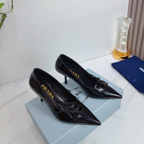PRA 26SS Escarpins à talons hauts 75 Cuir verni noir 592352