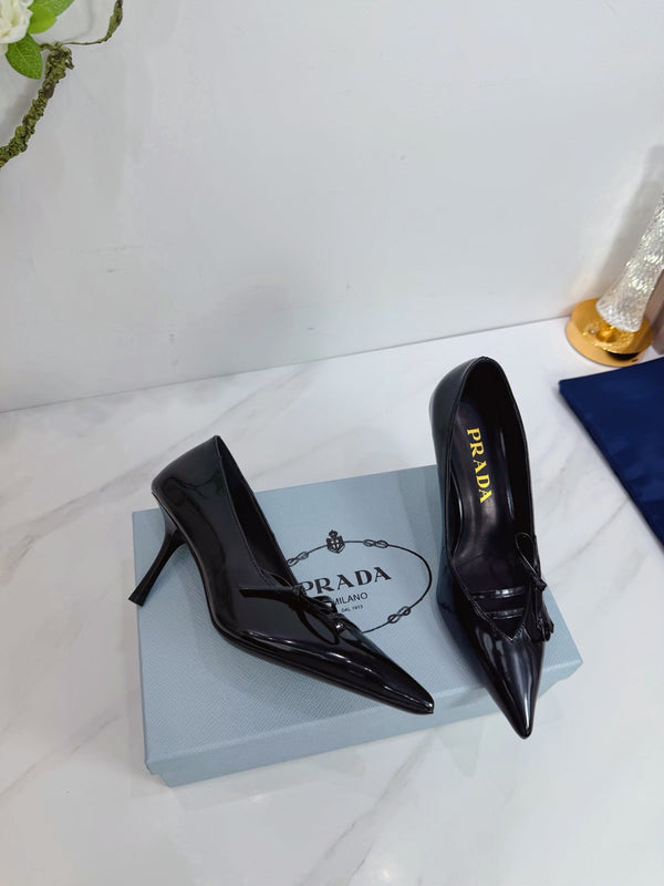PRA 26SS Escarpins à talons hauts 75 Cuir verni noir 592352