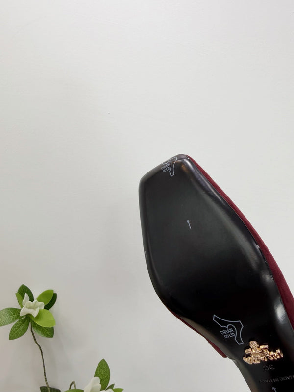 PRA 26SS Slingback 85 Burgundy Suede 592365