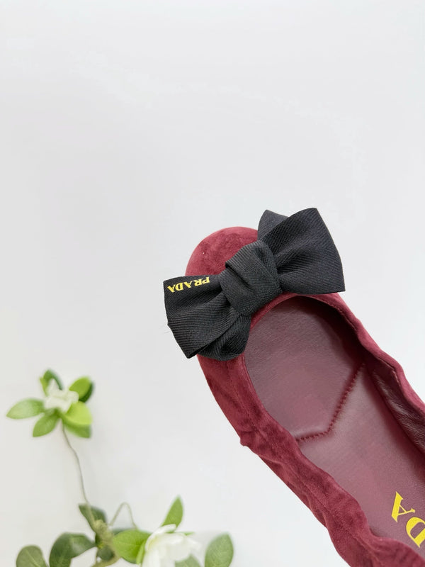 PRA 26SS Ballerines Suède Bourgogne 592396