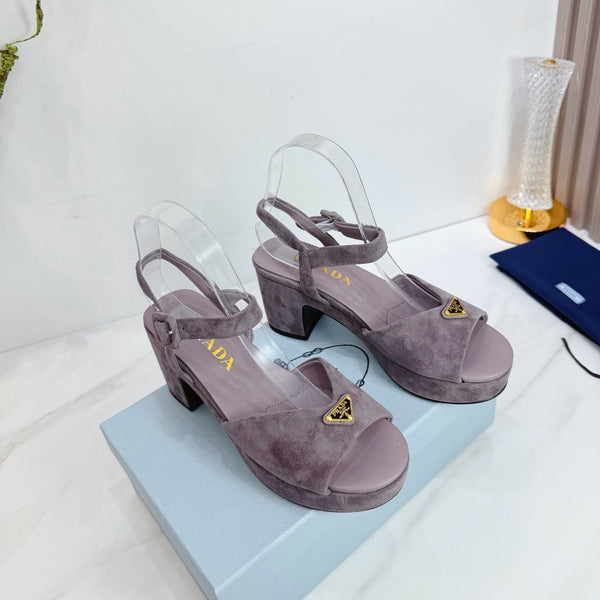 Sandales à plateforme PRA 26SS 75 Daim violet clair Peau de mouton 592390