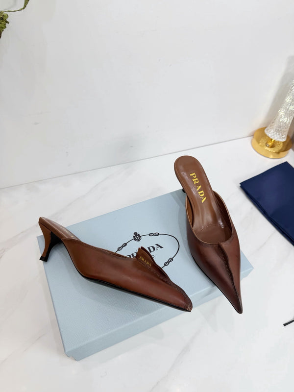 PRA 26SS High Heel Mule 55 Brown Cowhide 592410