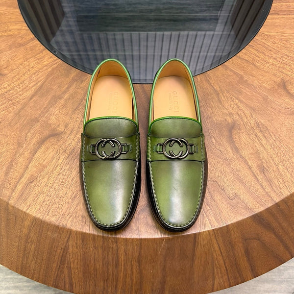 GG Men's Loafer Black mix Green Cowhide 731292