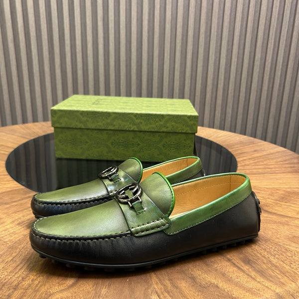 GG Men's Loafer Black mix Green Cowhide 731292