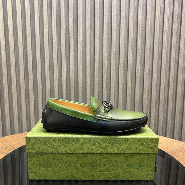 GG Men's Loafer Black mix Green Cowhide 731292