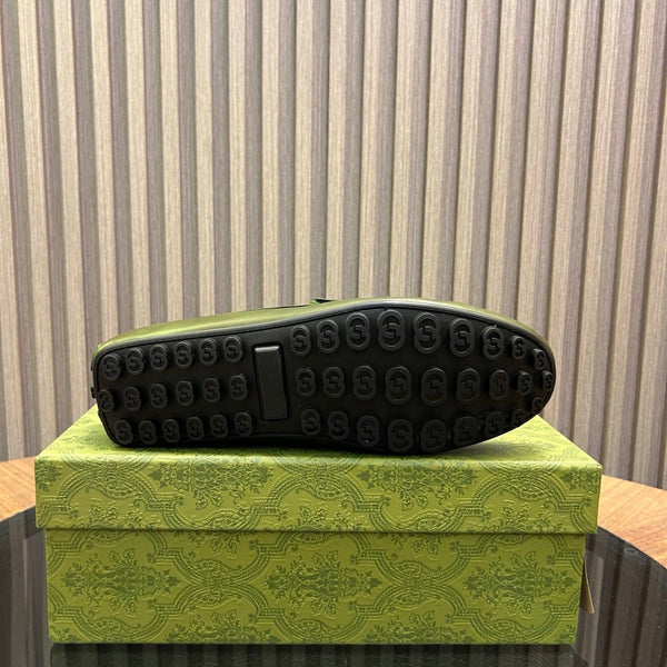 GG Men's Loafer Green Cowhide 731293