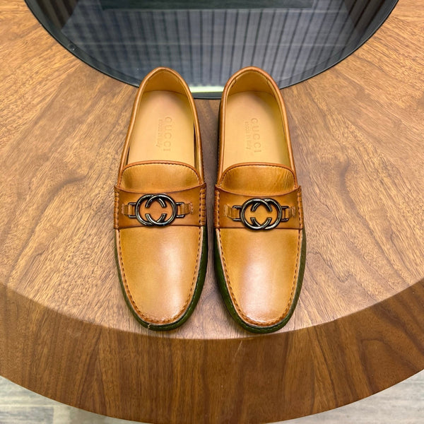 GG Men's Loafer Brown mix Green Cowhide 731297