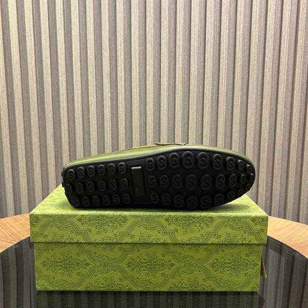 GG Men's Loafer Brown mix Green Cowhide 731297