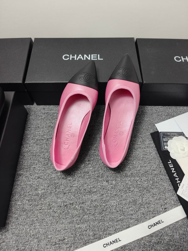 CC 26s Ballerine Cuir Noir Rose 681963