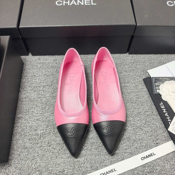 CC 26s Ballerine Cuir Noir Rose 681963