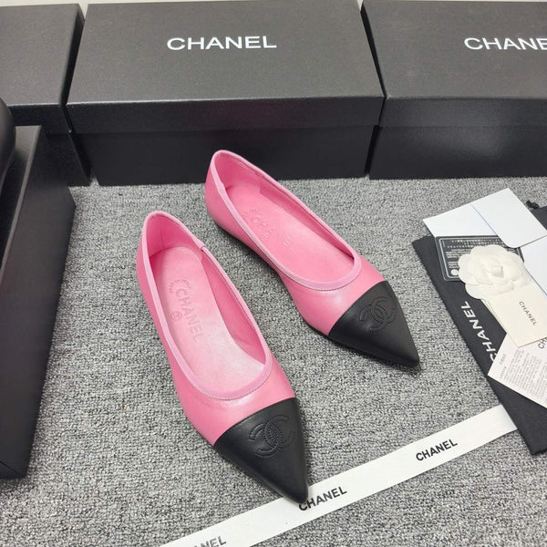 CC 26s Ballerine Cuir Noir Rose 681963