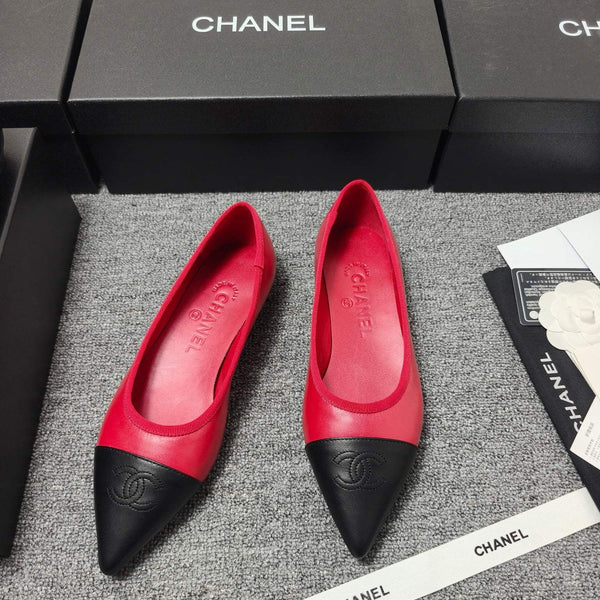 Ballerines CC 26s Cuir Noir Rouge 681964