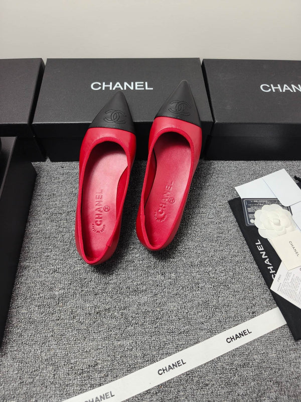 Ballerines CC 26s Cuir Noir Rouge 681964