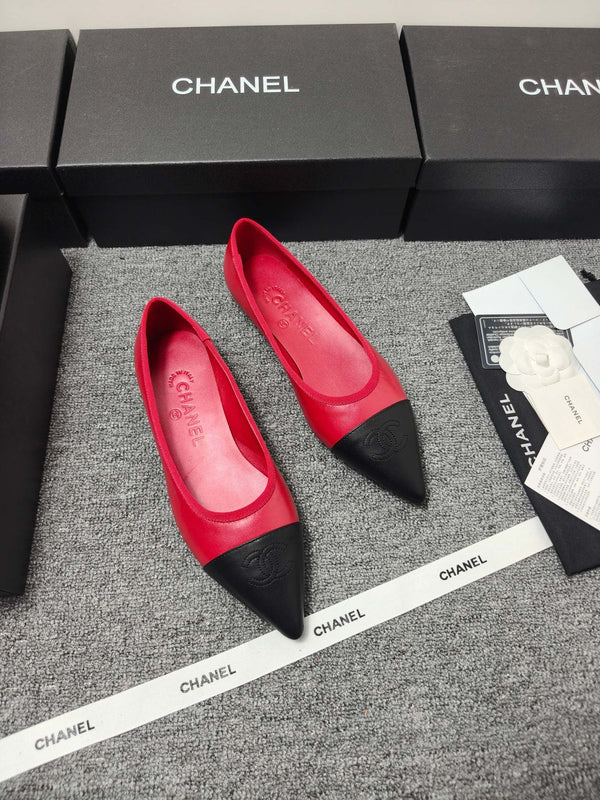 Ballerines CC 26s Cuir Noir Rouge 681964