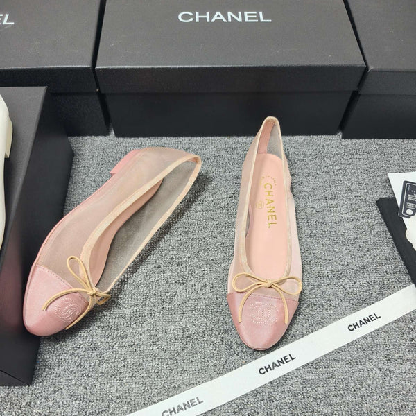 CC 26s Ballerine en maille rose clair Cuir d'agneau 681981