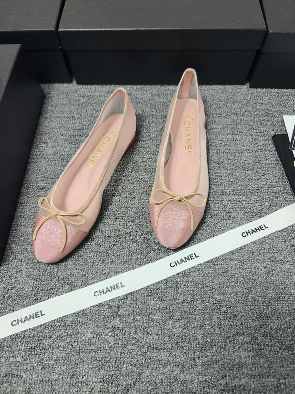CC 26s Ballerine en maille rose clair Cuir d'agneau 681981