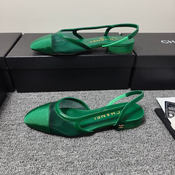 CC 26s Slingback 20 Green Mesh Fabric Sheepskin 681999
