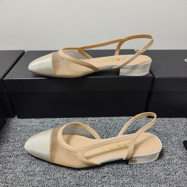 CC 26s Slingback 20 Beige Mesh Fabric Sheepskin 682001