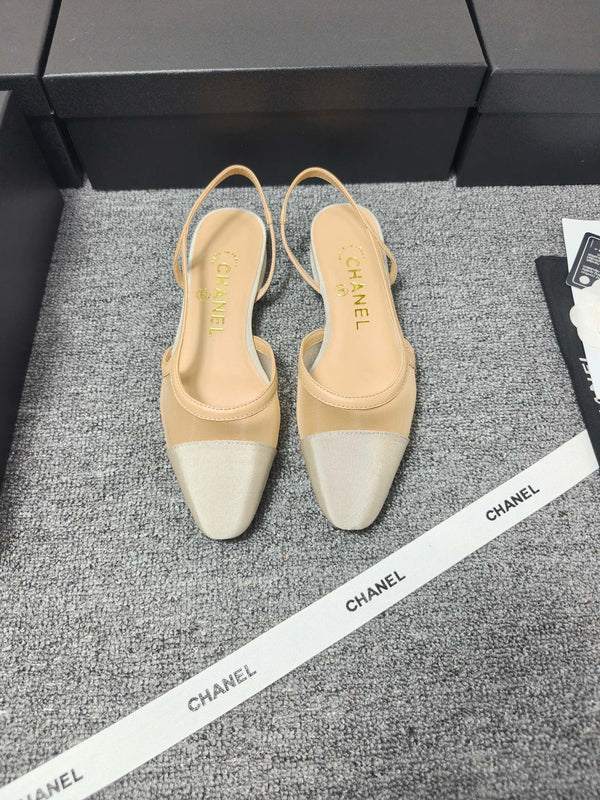 CC 26s Slingback 20 Beige Mesh Fabric Sheepskin 682001