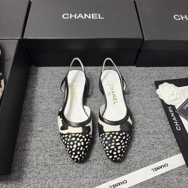 Mules CC SS 2026 Blanc Noir Cuir de veau Cuir d'agneau