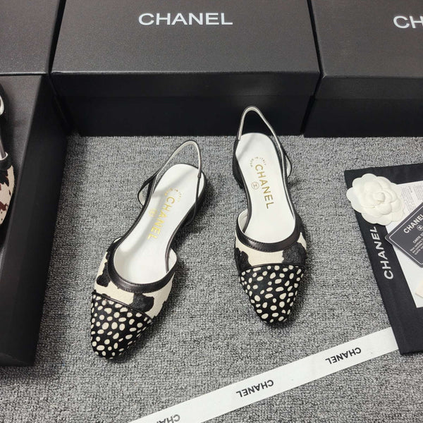 Mules CC SS 2026 Blanc Noir Cuir de veau Cuir d'agneau