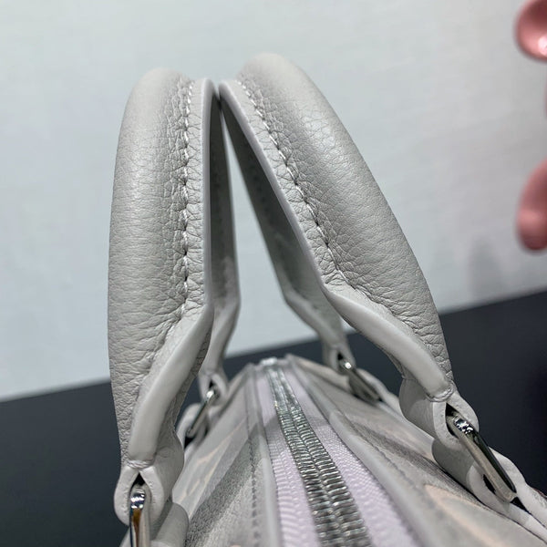 LV Speedy Bandouliere 20 Brume Grigio Monogram Empreinte Pelle 205495