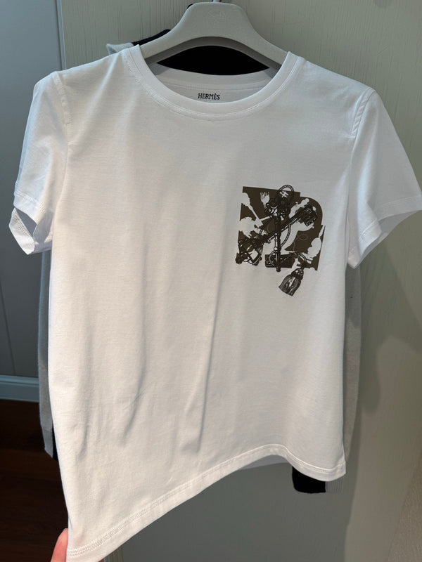 T-shirt girocollo a maniche corte Hm 25 in cotone bianco