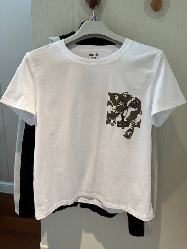 T-shirt girocollo a maniche corte Hm 25 in cotone bianco