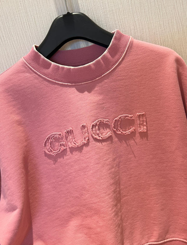Gucci 2025 Patch Sweatshirt Pink Cotton
