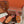 Summer Charms Sandals in Red-Orange Suede Maroon Lambskin