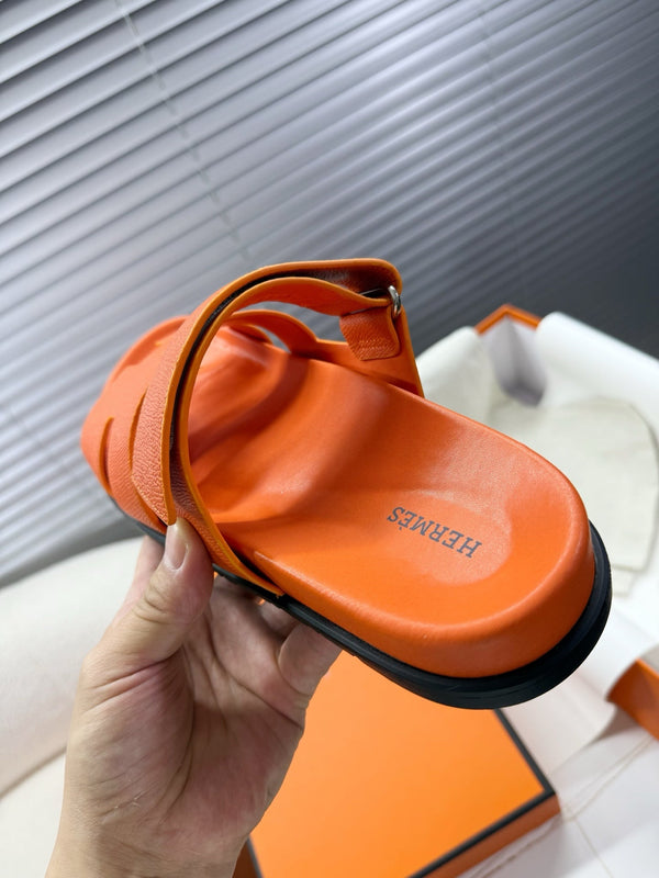 HM Chypre Sandal Orange Calfskin 205480
