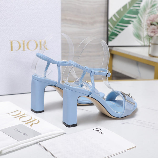 CD 26s D-Idole Heeled Sandals 8.5cm Light Blue Jacquard Calfskin 961314