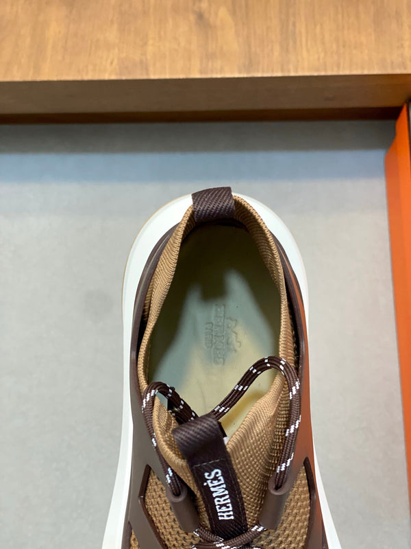 Sneaker Katana da uomo HM in pelle di vitello marrone 620162
