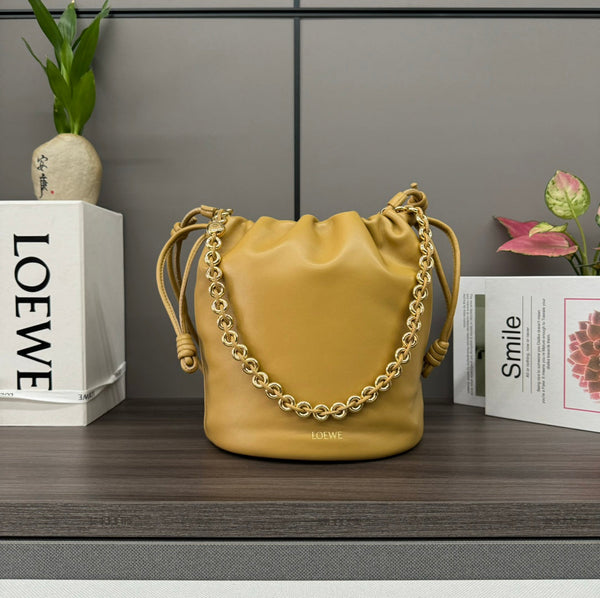 Loewe Flamenco Purse Bucket 32 Gold Lambskin Ghw