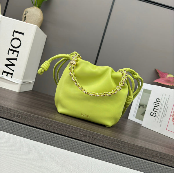 Loewe Flamenco Purse 23 Lime Lambskin Ghw