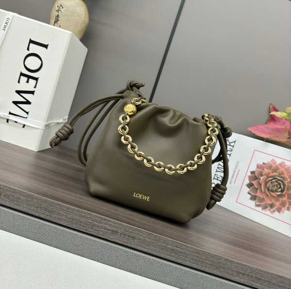 Loewe Flamenco Purse 23 Olive Lambskin Ghw
