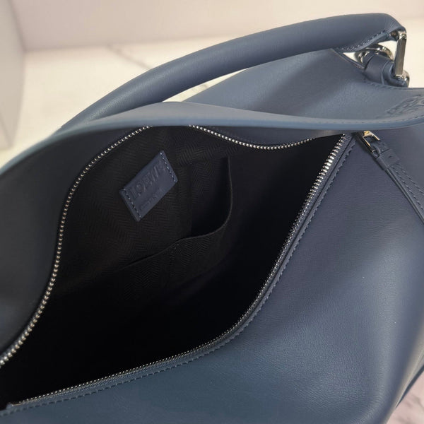 Loew Puzzle Edge Large Bag 33cm Indigo Dye Calfskin