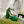 HIGH SANDAL SQUARE HEEL 12 CM IN DARK GREEN CALFSKIN