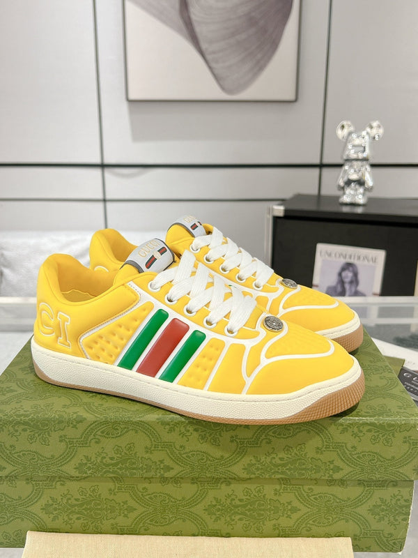 SNEAKER IN PELLE DI VITELLO COLORATA MIX GIALLO BRILLANTE