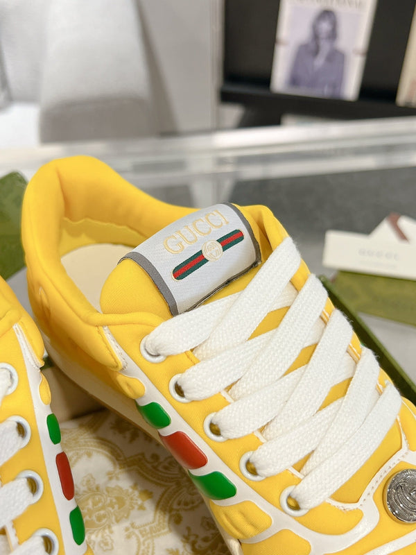 SNEAKER IN PELLE DI VITELLO COLORATA MIX GIALLO BRILLANTE