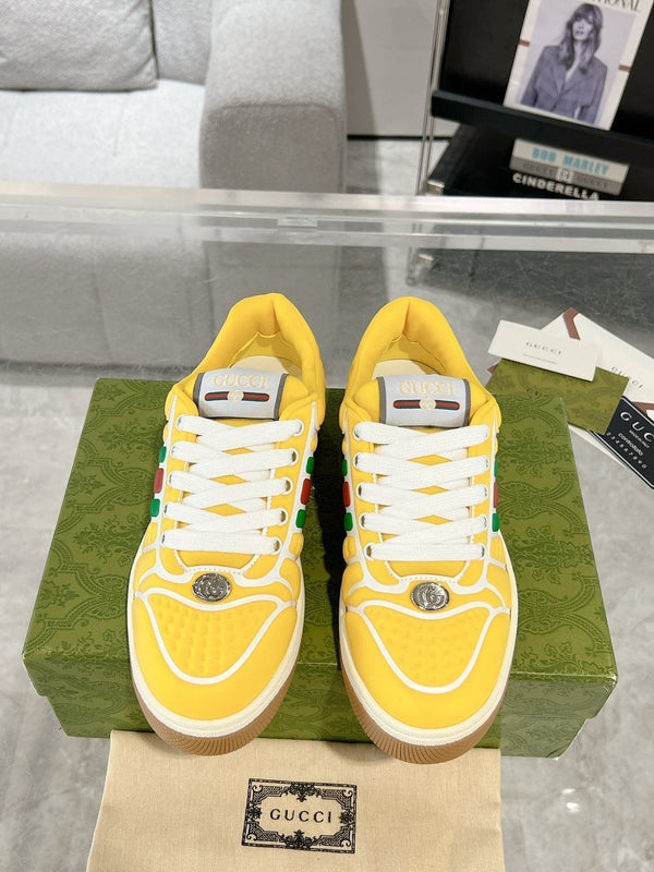 SNEAKER IN PELLE DI VITELLO COLORATA MIX GIALLO BRILLANTE