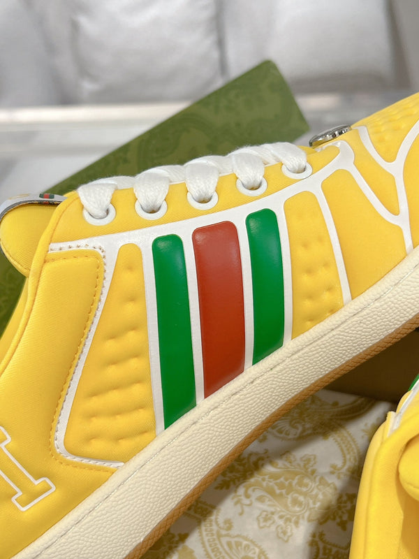 SNEAKER IN PELLE DI VITELLO COLORATA MIX GIALLO BRILLANTE